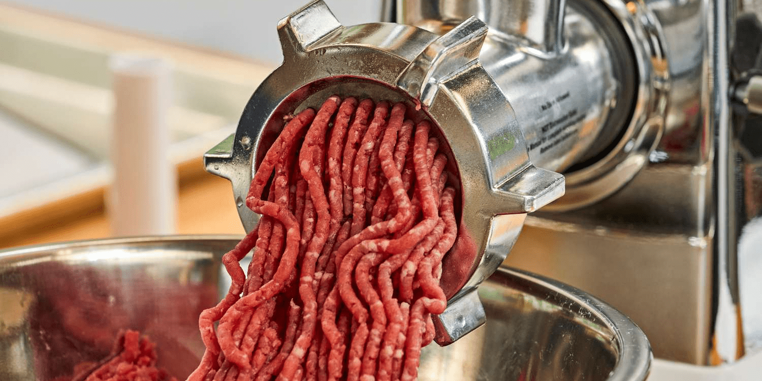 Minced Beef in a grinder