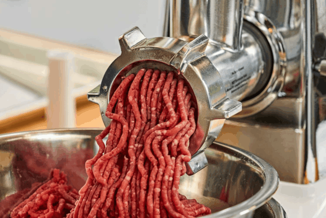 Minced Beef in a grinder